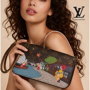 LOUIS VUITTON Monogram Pochette Felicie Vivienne Brown Canvas Shoulder Bag RFID